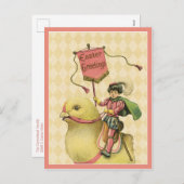 Kinderreiten Osterjunges Kind Feiertagspostkarte (Vorne/Hinten)