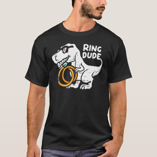 Kinderring Typ Rex Dinosaurier Ringträger Hochzeit T-Shirt (Vorderseite)