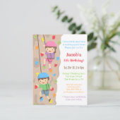 Kinderrock Klettern Einladungen zur Geburtstagspar (Stehend Vorderseite)
