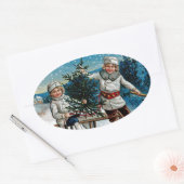 Kinderrodelbahn Ovaler Aufkleber (Umschlag)