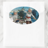 Kinderrodelbahn Ovaler Aufkleber (Tasche)