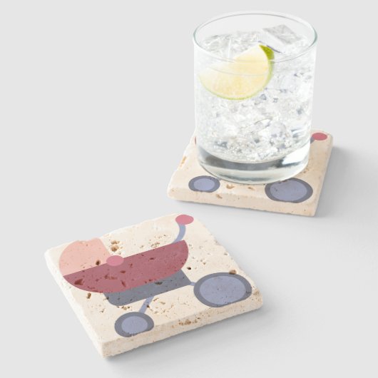 Kinderrolle Steinuntersetzer (Seitenansicht)