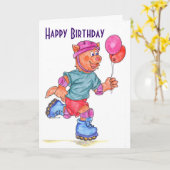 Kinderrollen-Skaten-Geburtstags-Karte Karte (Gelbe Blume)