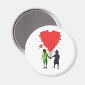 Kinderromantisches Herzballondesign Magnet (Vorderseite/Rückseite)