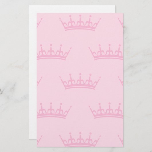 Kinderrosa Krone stationär Briefpapier (Vorne/Hinten)