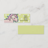 Kinderrosa Unicorn-dünne Visitenkarten Mini Visitenkarte (Vorne/Hinten)