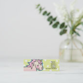 Kinderrosa Unicorn-dünne Visitenkarten Mini Visitenkarte (Stehend Vorderseite)