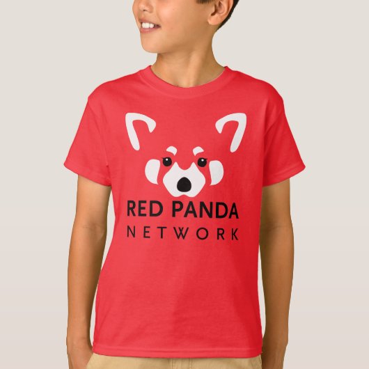 Kinderroter Panda-Shirt-Rot T-Shirt (Vorderseite)