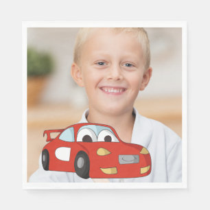 Kinderroter Rennwagen Geburtstagsparty Foto Serviette