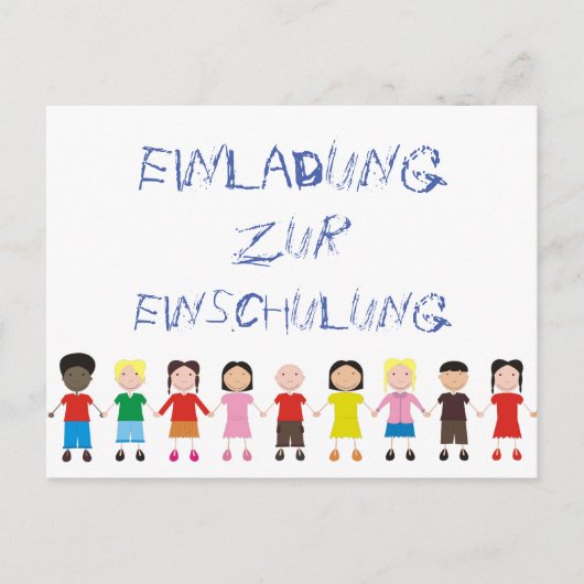 KinderSchicksal auf einer Einladung zur Einschulun Postkarte (Vorderseite)