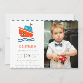 Kinderschiff-Foto jedes Alters zum Geburtstag einl Dankeskarte