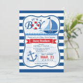 Kinderschiff Kinderdusche Einladung (Stehend Vorderseite)