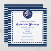 Kinderschiff Kinderdusche Einladung zum Geburtstag (Vorne/Hinten)