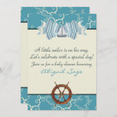 Kinderschiff Kinderdusche für Jungen Einladung (Vorne/Hinten)