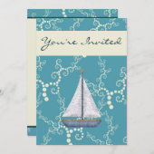 Kinderschiff Kinderdusche für Jungen Einladung (Vorne/Hinten)