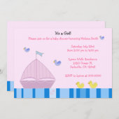 Kinderschiff Kindermädchendusche Einladung (Vorne/Hinten)