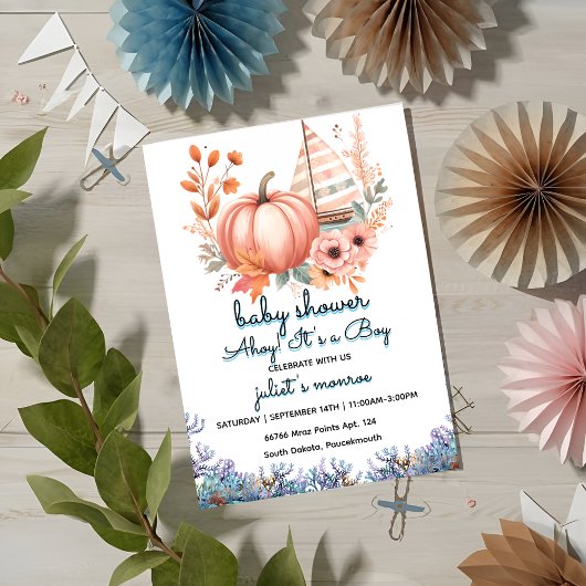 Kinderschiff Nautical Baby Dusche Einladung