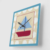 Kinderschiff von Chariklia Zarris Quadratische Wanduhr (Winkel)