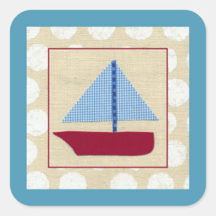 Kinderschiff von Chariklia Zarris Quadratischer Aufkleber