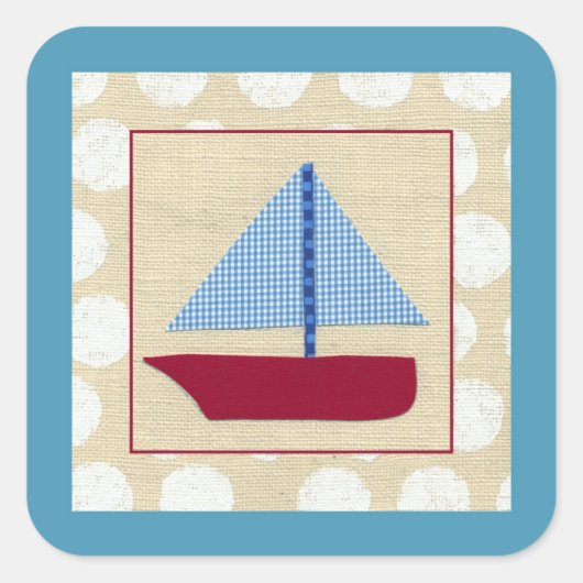 Kinderschiff von Chariklia Zarris Quadratischer Aufkleber (Vorderseite)