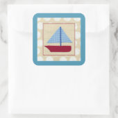 Kinderschiff von Chariklia Zarris Quadratischer Aufkleber (Tasche)