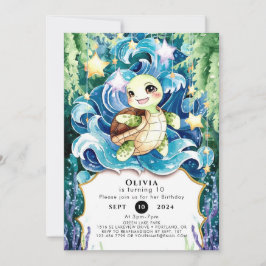 Kinderschildkröte zum Geburtstag Einladung