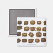Kinderschildkröten in Reihen angeordnet Magnet (Vorderseite/Rückseite)