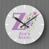 Kinderschlafzimmeruhr mit Name Zoe Runde Wanduhr