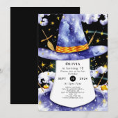 Kinderschlichte verzauberte Zauberer zum Geburtsta Einladung (Vorne/Hinten)