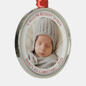 Kinderschmuck - 1. Weihnachtsname & Foto Ornament Aus Metall (Rechts)