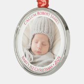 Kinderschmuck - 1. Weihnachtsname & Foto Ornament Aus Metall (Links)