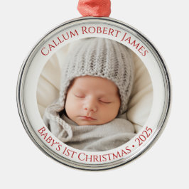 Kinderschmuck - 1. Weihnachtsname & Foto Ornament Aus Metall