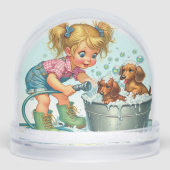 KINDERSCHNEE GLOBE IN DER VERBESSERTEN DACKEL SCHNEEKUGELN (Vorderseite)