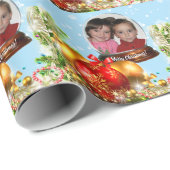 Kinderschnee-Globe-Weihnachtsgeschenk für FOTOS Geschenkpapier (Rolleneckpunkt)