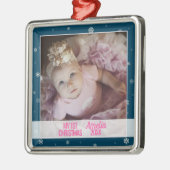 Kinderschneeflocken auf dem Foto Ornament Aus Metall (Links)