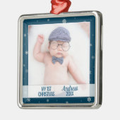 Kinderschneeflocken auf dem Foto Ornament Aus Metall (Links)