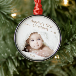 Kinderschneeflocken Foto Keepake Ornament Aus Metall