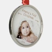 Kinderschneeflocken Foto Keepake Ornament Aus Metall (Rechts)