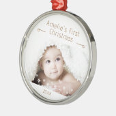 Kinderschneeflocken Foto Keepake Ornament Aus Metall (Links)