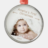 Kinderschneeflocken Foto Keepake Ornament Aus Metall (Vorne)