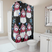 Kinderschneemann Duschvorhang rot-weiß schwarz (Beispiel)