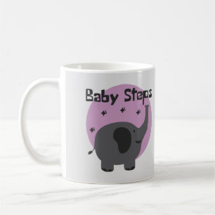 Kinderschritte Kawaii niedlicher Babyelefant grau  Kaffeetasse