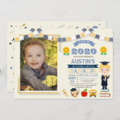 Kinderschule Abschluss Foto Einladung (Vorne/Hinten)