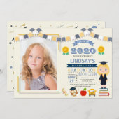 Kinderschule Abschluss Foto Einladung (Vorne/Hinten)