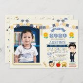 Kinderschule Abschluss Foto Einladung (Vorne/Hinten)