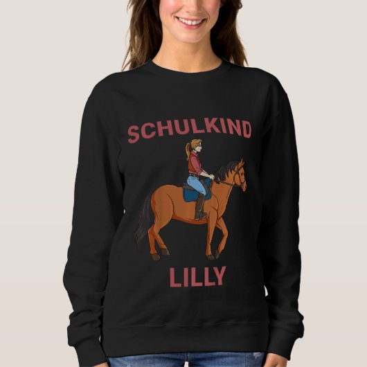 Kinderschule Kinderpferde Reitschule Lilly Sweatshirt (Vorderseite)