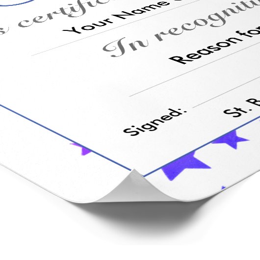 Kinderschulzeugnis oder -prämie poster (Ecke)