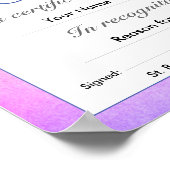 Kinderschulzeugnis oder -prämie poster (Ecke)