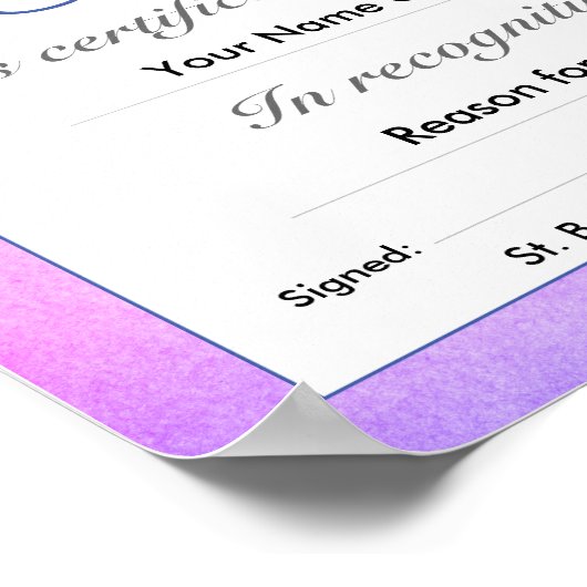 Kinderschulzeugnis oder -prämie poster (Ecke)