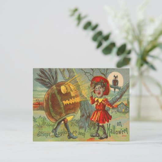 Kinderschüssel Vollmond Jack O' Lantern Postkarte (Stehend Vorderseite)